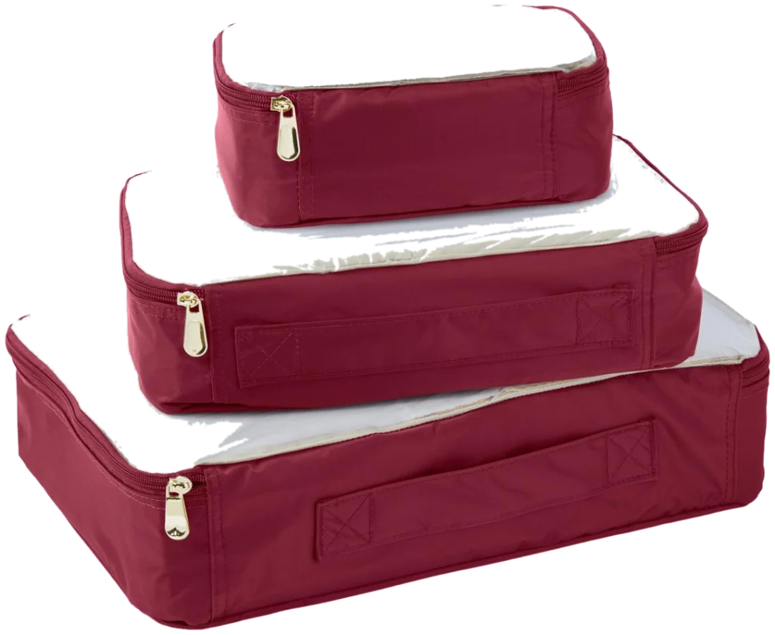 Samantha Brown 3-piece Packing Cubes in red Samantha Brown 3-piece Packing Cubes in red