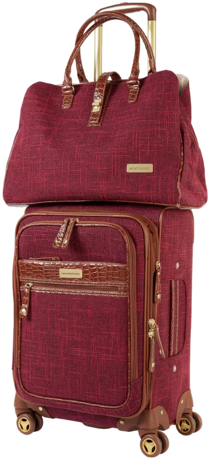 Samantha Brown Vintage 2-piece Tweed Luggage Set in burgundy Samantha Brown Vintage 2-piece Tweed Luggage Set in burgundy
